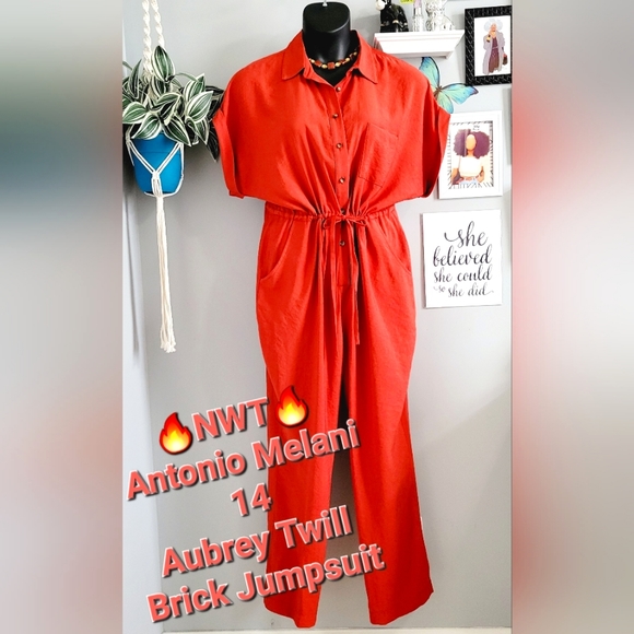 ANTONIO MELANI Pants - 🔥NWT Antonio Melani 14 Twill Brick Jumpsuit